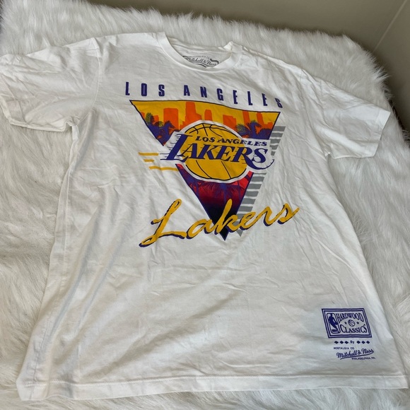 Mitchell & Ness Los Angeles Lakers White Tee - Picture 1 of 11